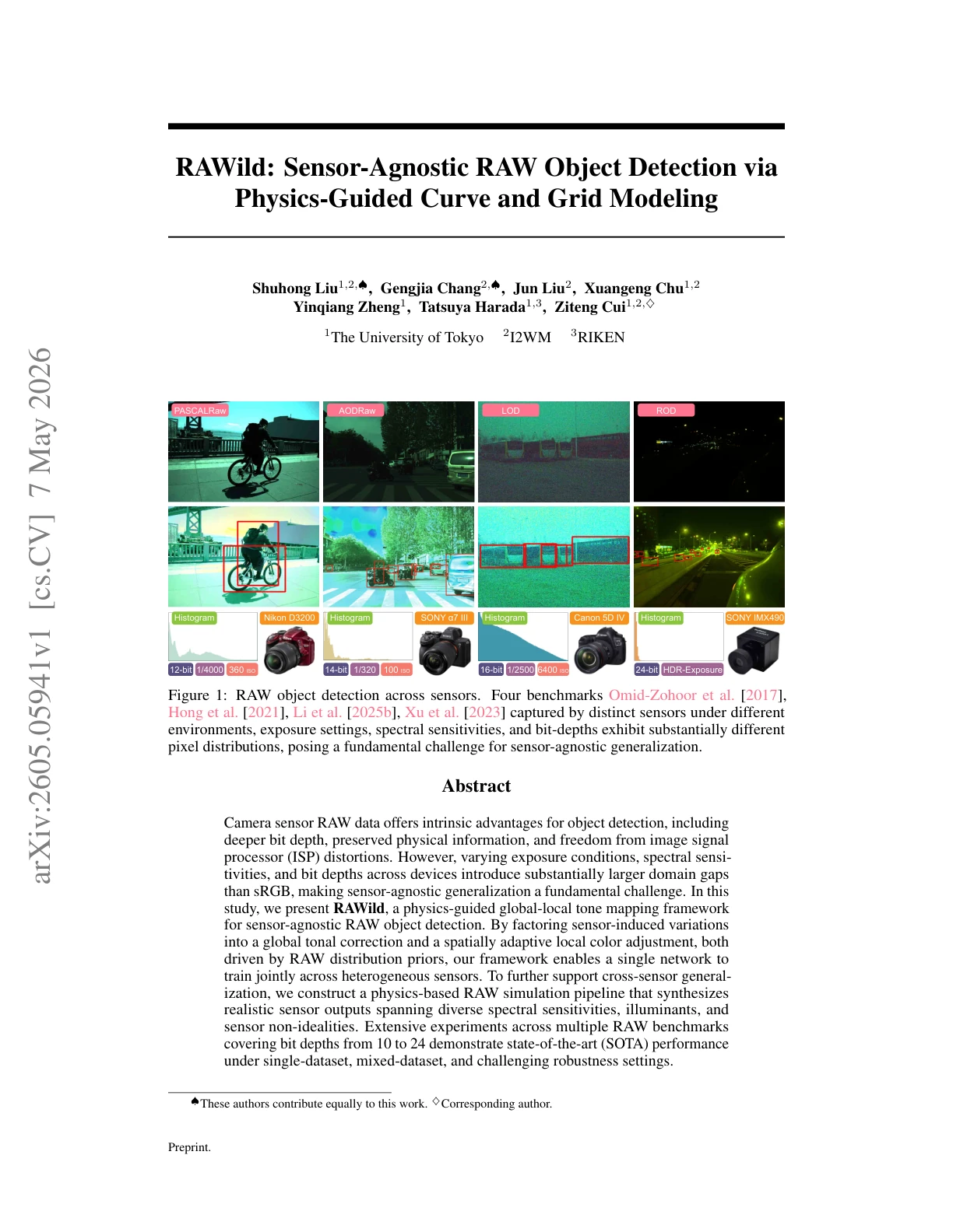 First page of the RAWild paper
