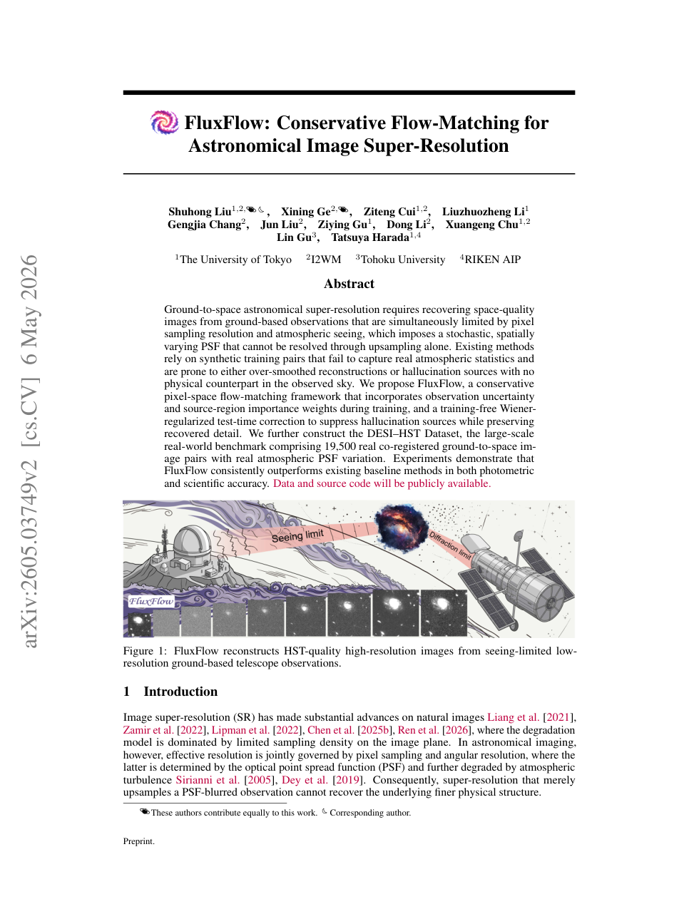 First page of the FluxFlow arXiv paper, version 2.